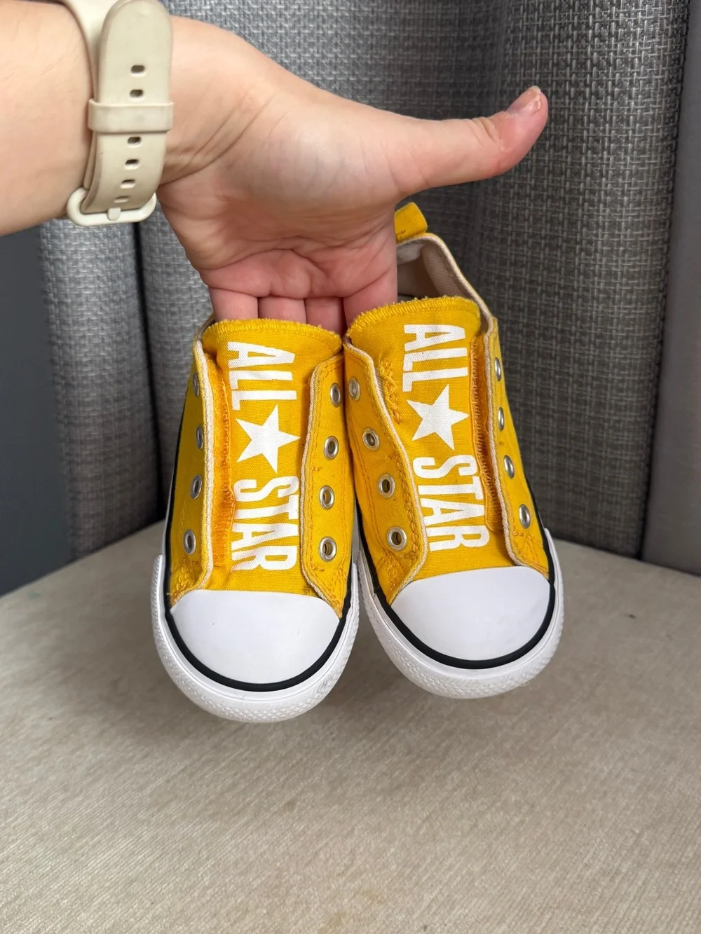 Converse Kids Yellow Canvas Slip-On Sneakers